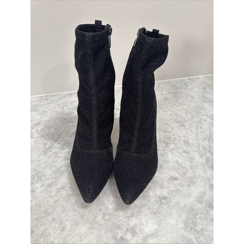 Sam Edelman Olson Bootie Black Glitter Pointed Toe Stretch Sock Boot – Size 9M